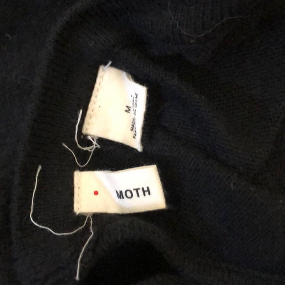 Moth | Anthropologie Black Peplum Sweater sz Med - Picture 4 of 8